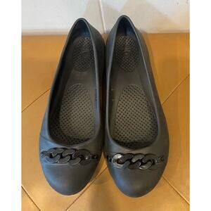 Crocs‎ Gianna Chain Link Black Ballet Flats Slip On Shoes Women's Size 8